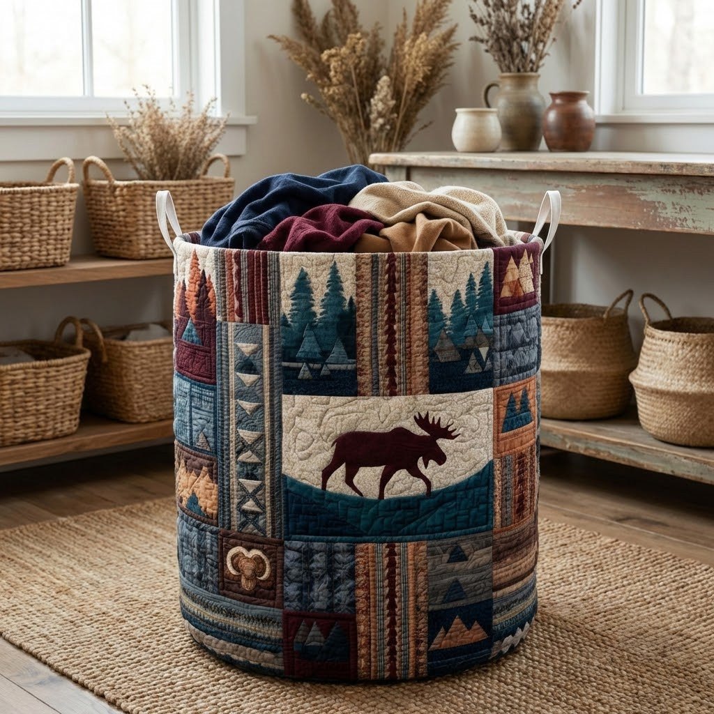 Pine Ridge Quilted Laundry Hamper printed laundry hamper