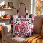 Pink October Quilted Tote Bag printed tote bag