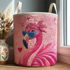 Pink Paradise Pair Quilted Laundry Hamper printed laundry hamper