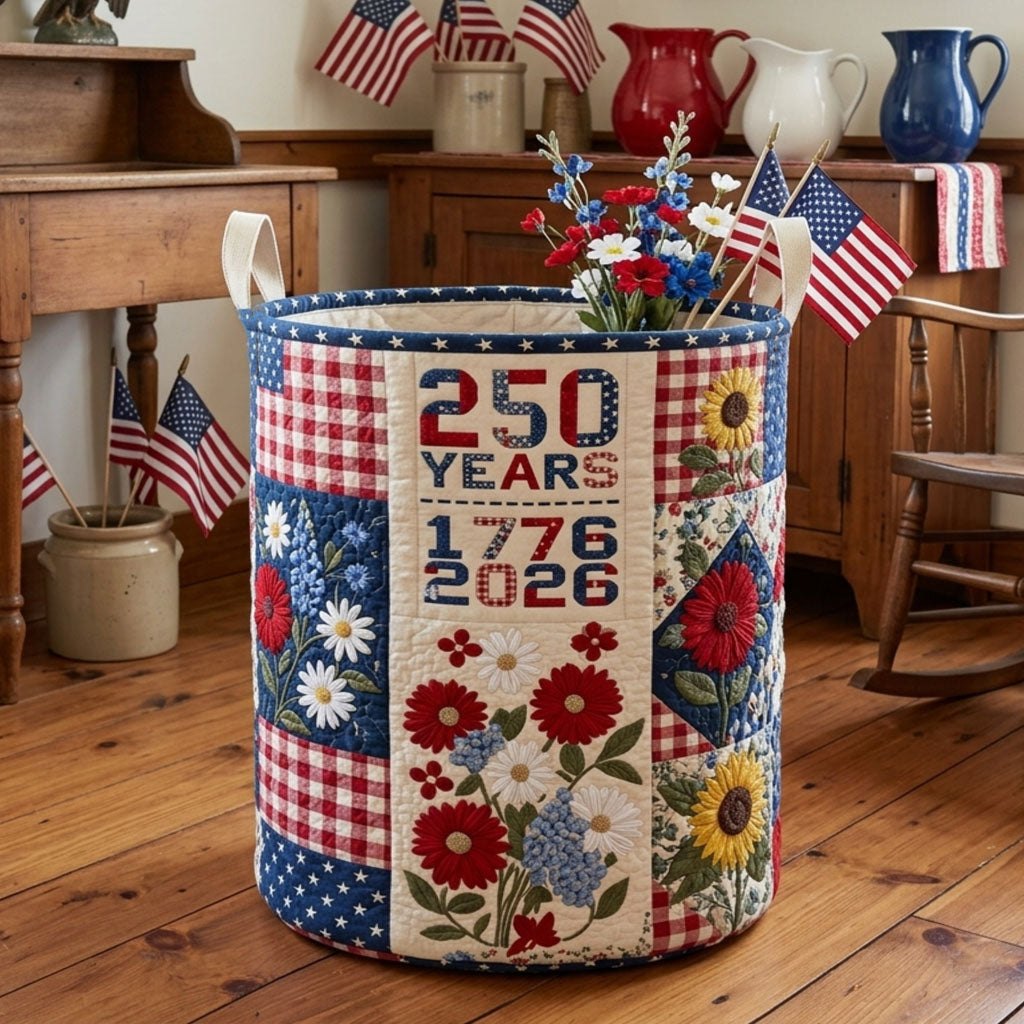 Pioneer Pride Patchwork Quilted Laundry Hamper printed laundry hamper