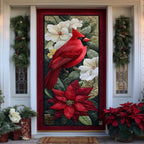 Poinsettia Porch Guardian Quilted Door Curtain printed door curtain