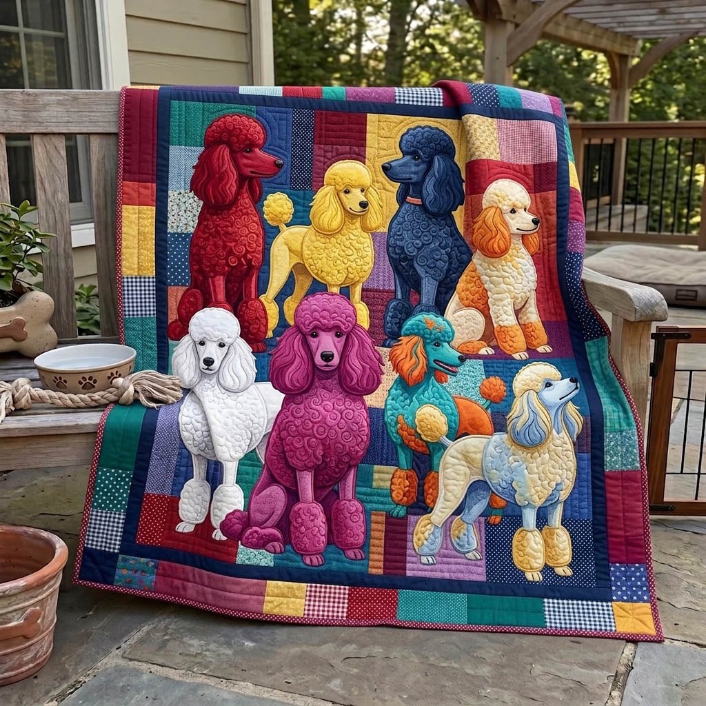 Poodle Lover Quilted Blanket printed blanket