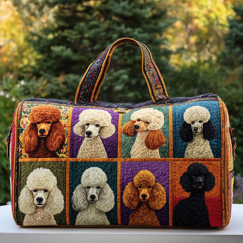 Poodles Quilted Duffle Bag printed duffle bag