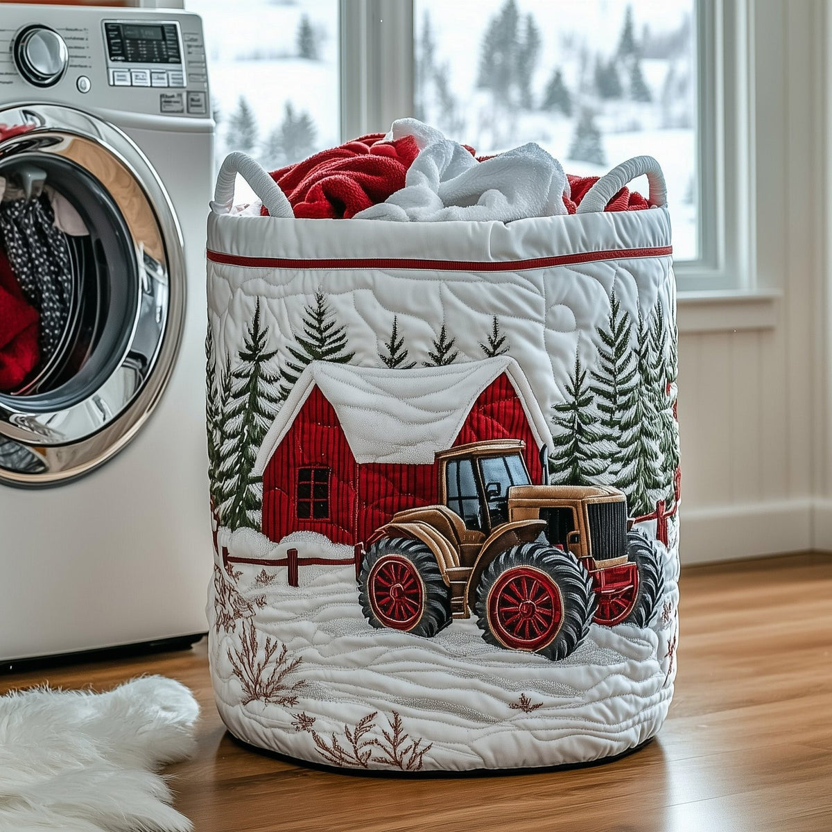 Prairie Breeze Quilted Laundry Hamper printed laundry hamper