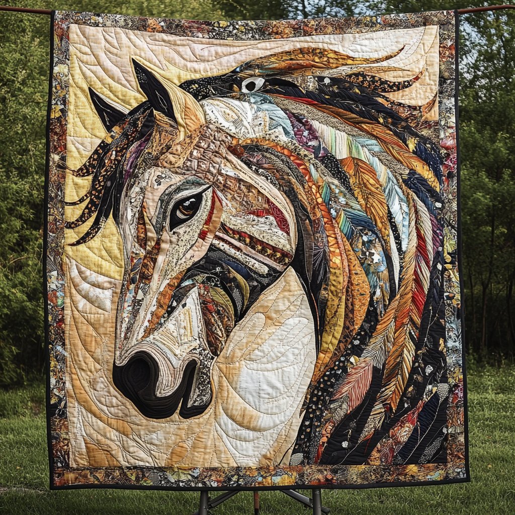 Prairie Rider Quilted Blanket printed blanket
