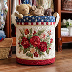 Proud Stripes Quilted Laundry Hamper printed laundry hamper