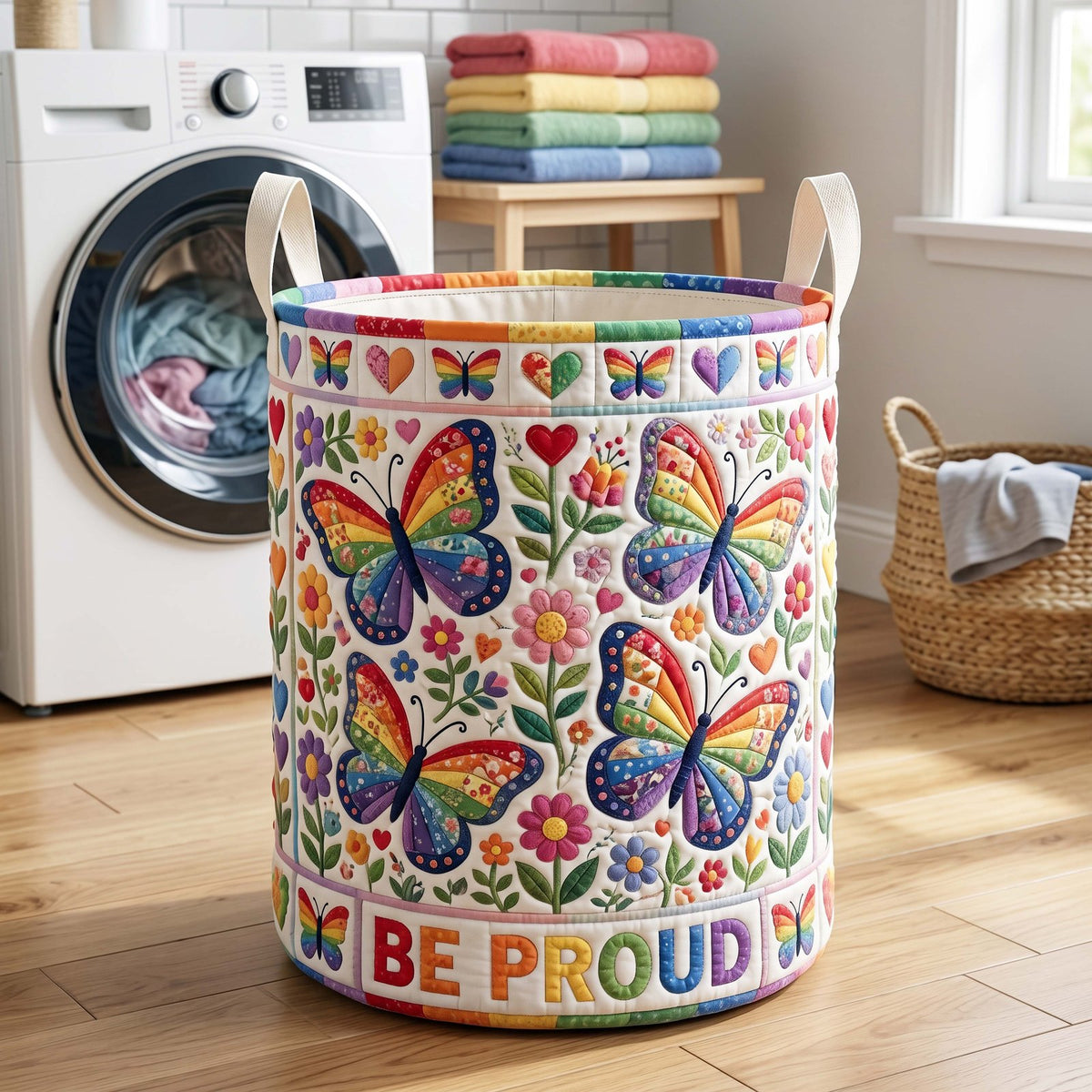Proud Wings Quilted Laundry Hamper printed laundry hamper