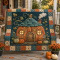 Pumpkin Charm Quilted Blanket printed quilt blanket