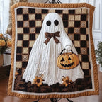 Pumpkin Ghost Quilted Blanket printed blanket