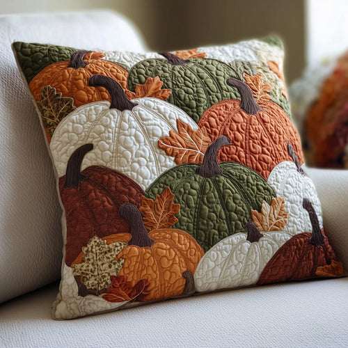 Pumpkin Haven Quilted Cushion Cover