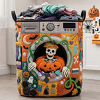 Pumpkin Laundry Monster Quilted Laundry Hamper printed laundry hamper