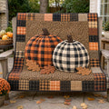 Pumpkin Patch Quilted Blanket printed quilt blanket
