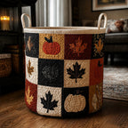 Pumpkin Spice Homestead Quilted Laundry Hamper printed laundry hamper