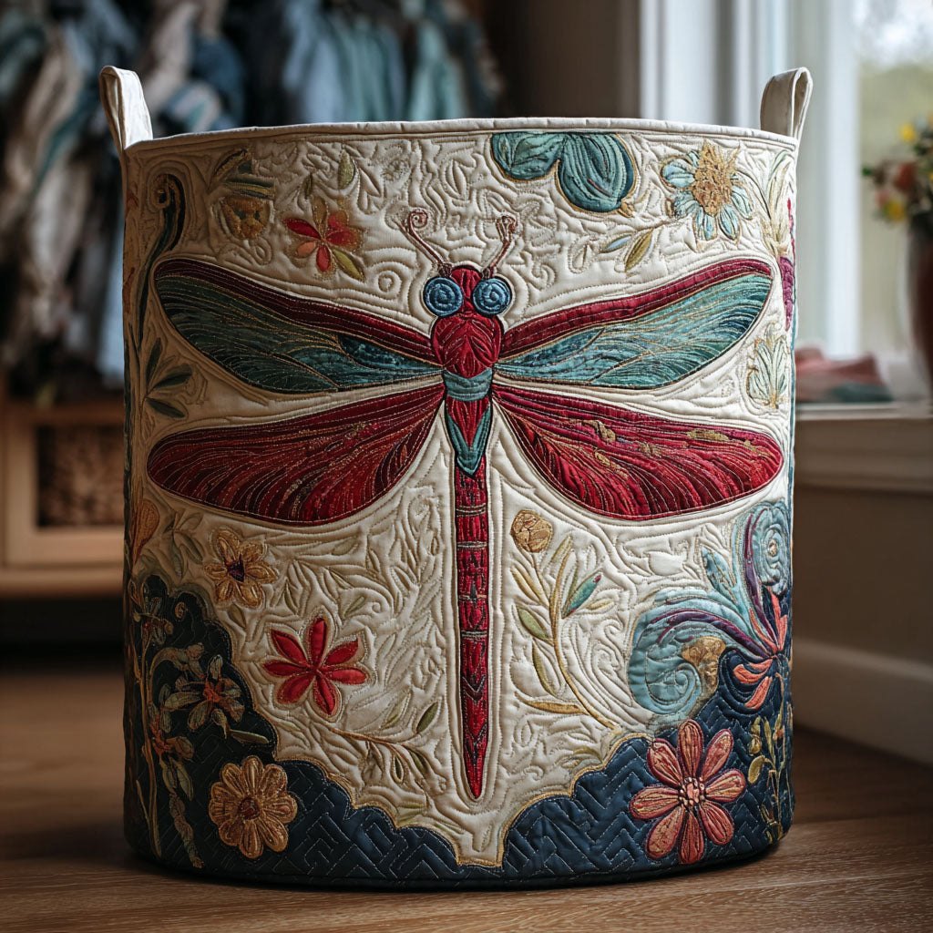 Pure Dragonfly Quilted Laundry Hamper printed laundry hamper