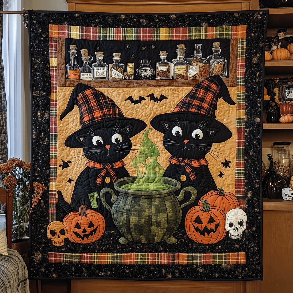 Purrfectly Bewitching Quilted Blanket printed blanket