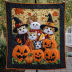 Purrfectly Haunted Quilted Blanket printed blanket