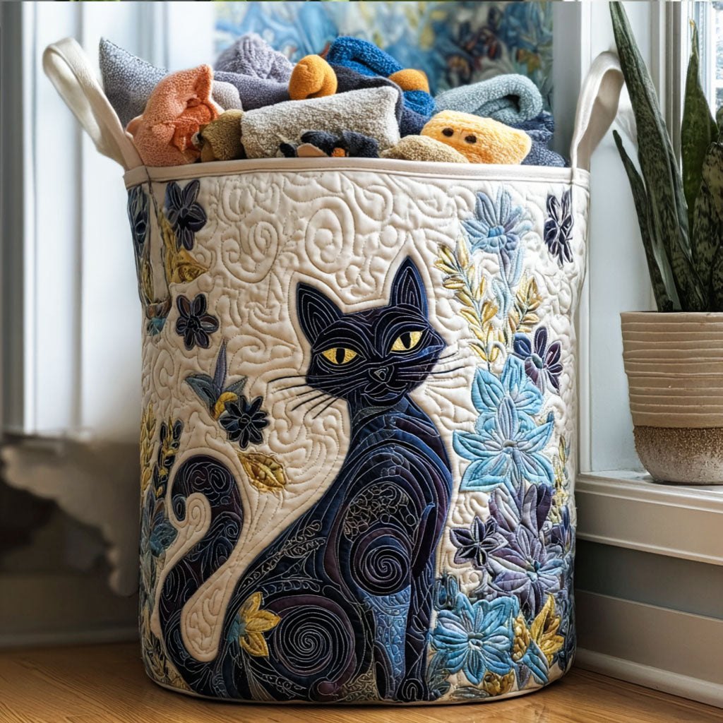 Purrmaid Quilted Laundry Hamper printed laundry hamper