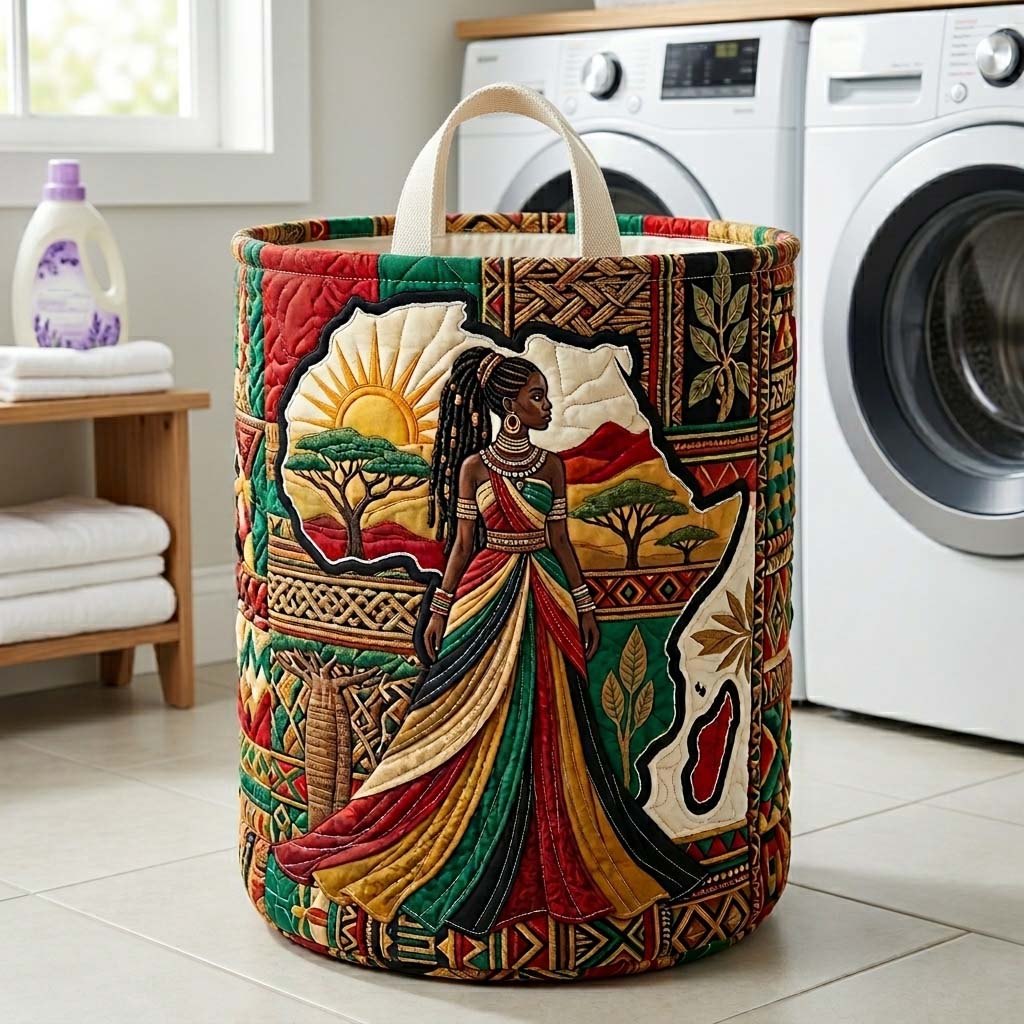 Queen Essence Quilted Laundry Hamper printed laundry hamper