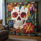 Radiant Skull Quilted Blanket printed blanket