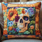 Radiant Skull Quilted Cushion Cover printed cushion cover