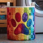 Rainbow Paws Quilted Laundry Hamper printed laundry hamper