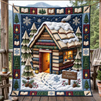 Reading Cabin Quilted Blanket printed blanket