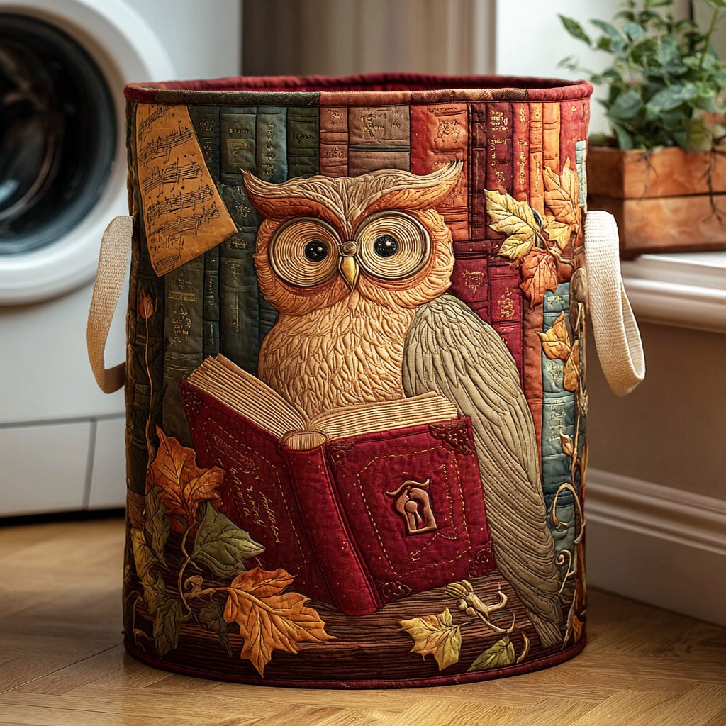 Reading Night Owl Quilted Laundry Hamper printed laundry hamper