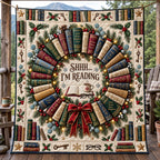 Reading Wreath Quilted Blanket printed blanket