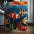 Reef Friends Quilted Laundry Hamper printed laundry hamper