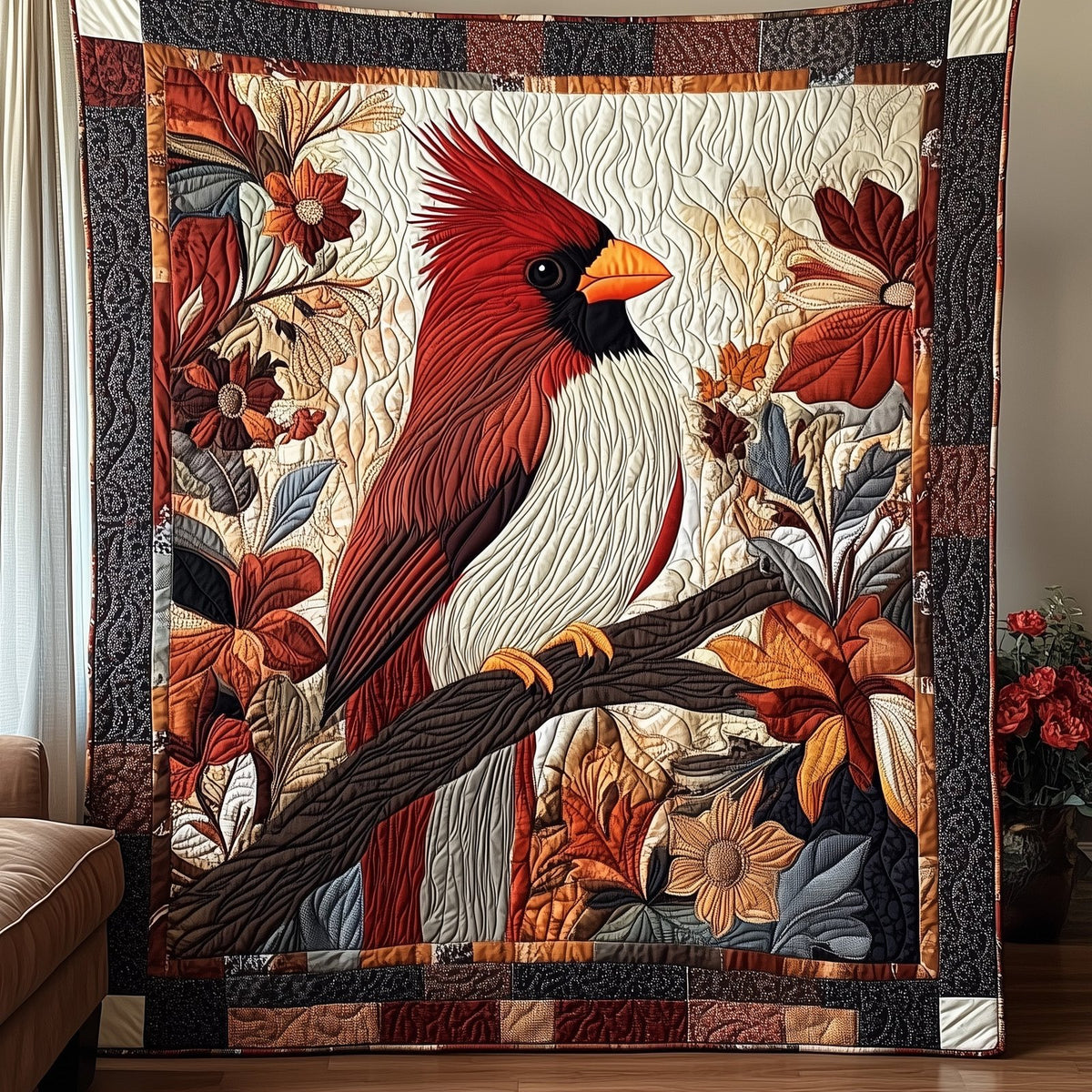 Regal Cardinal Quilted Blanket printed blanket