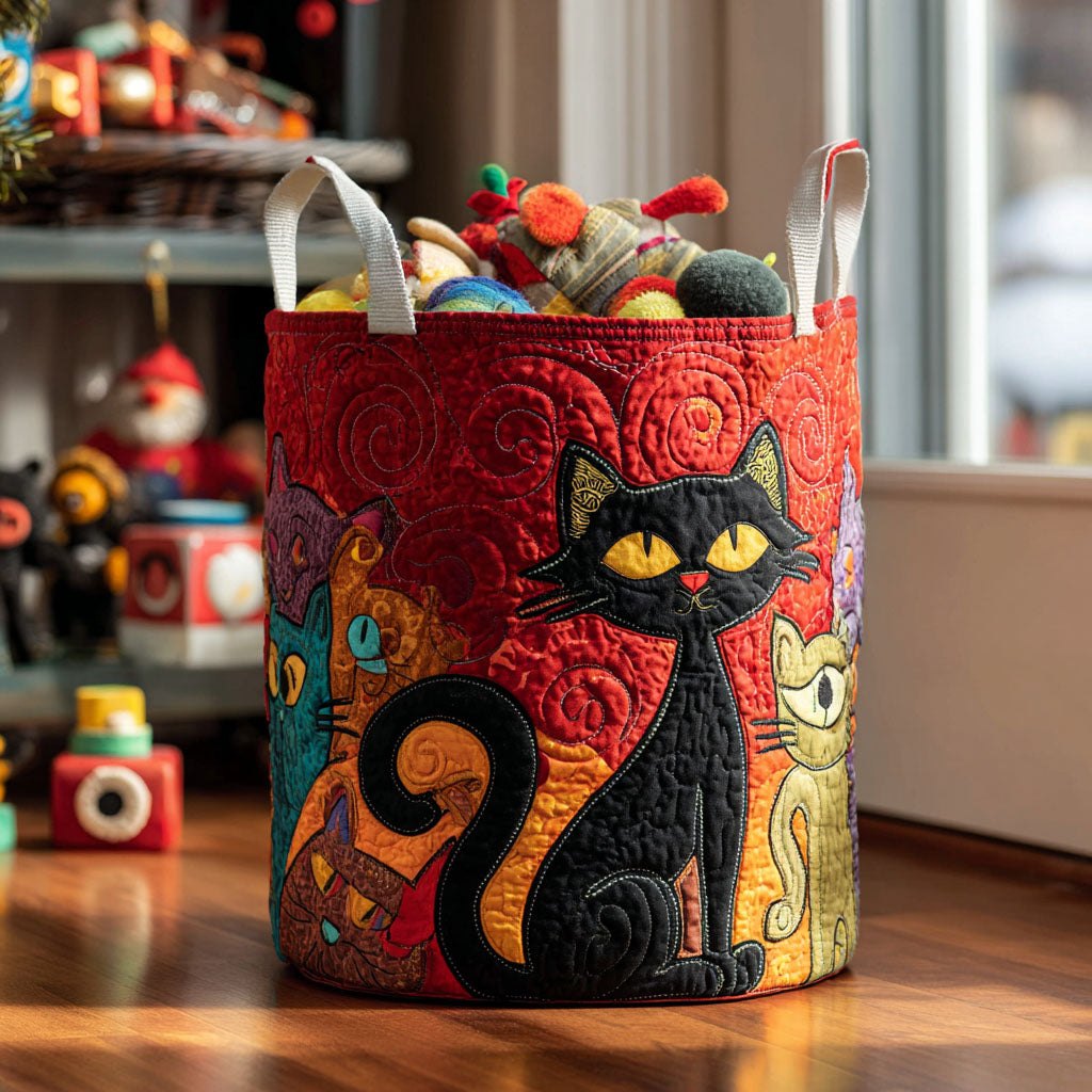 Regal Cat Quilted Laundry Hamper printed laundry hamper