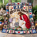 Rest In Paws Quilted Blanket printed blanket
