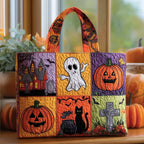Retro Halloween Quilted Tote Bag printed tote bag