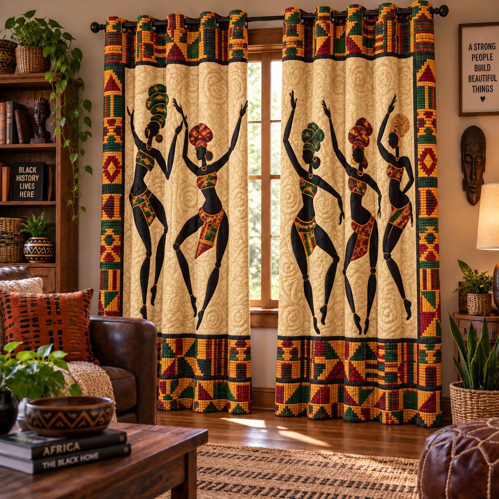 Rhythm of the Ancestors Quilted Door Curtain printed door curtain