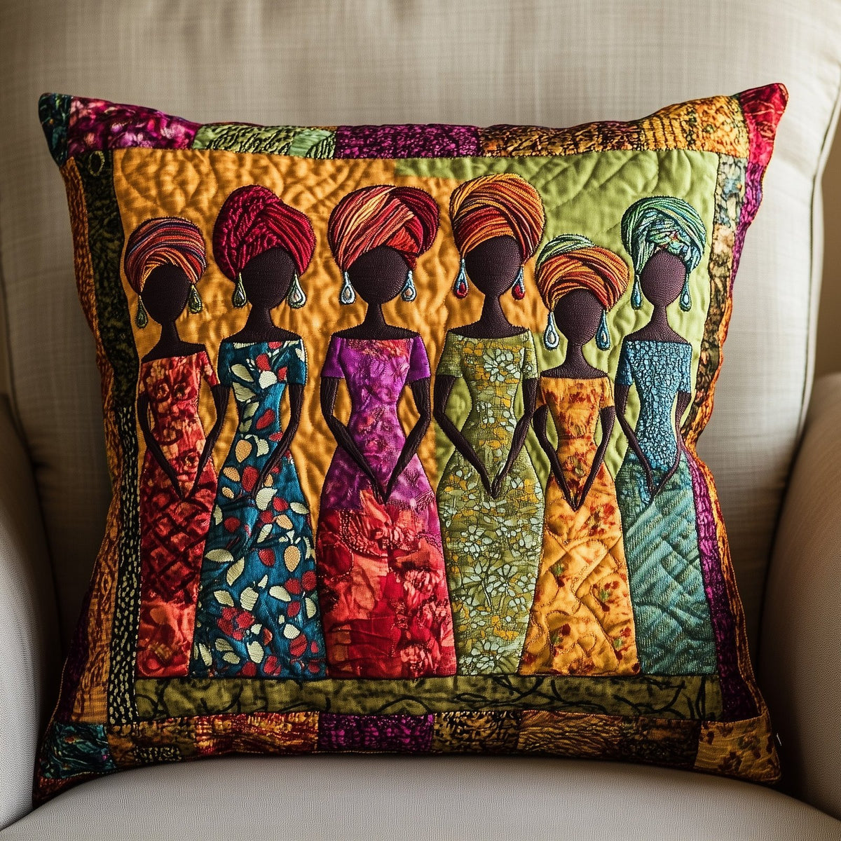 Rise & Slay Quilted Cushion Cover printed cushion cover