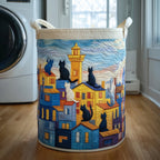 Roof Band Quilted Laundry Hamper printed laundry hamper