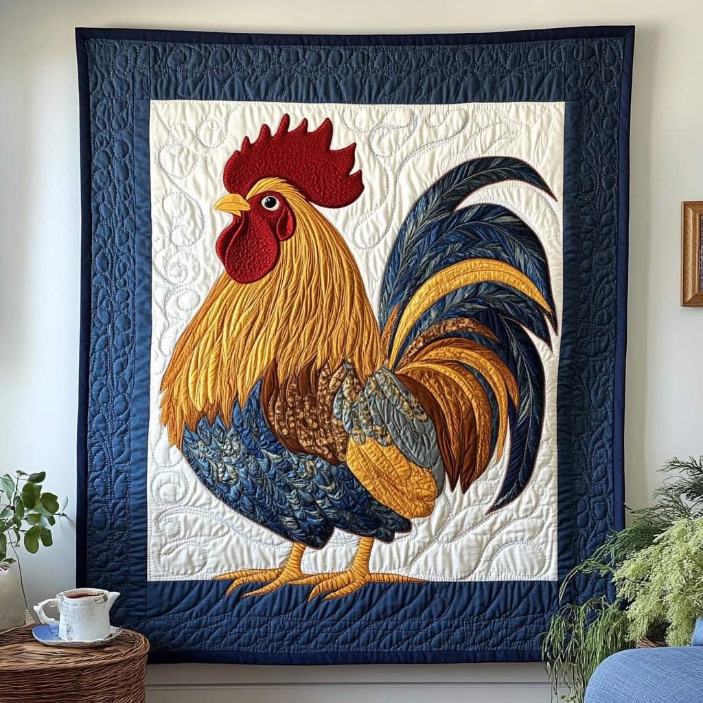 Rooster Quilted Blanket printed blanket