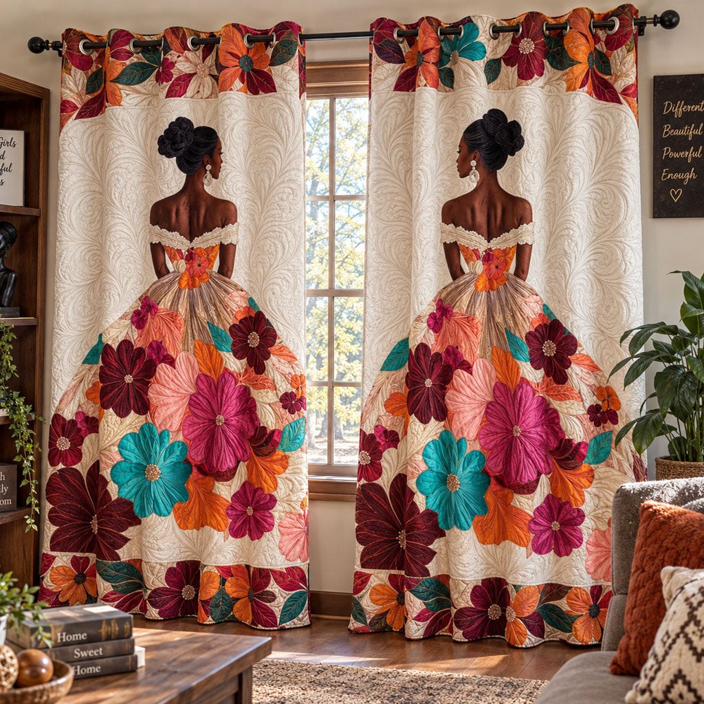 Roots of Beauty Quilted Door Curtain printed door curtain