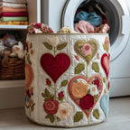 Rose Garden Quilted Laundry Hamper printed laundry hamper