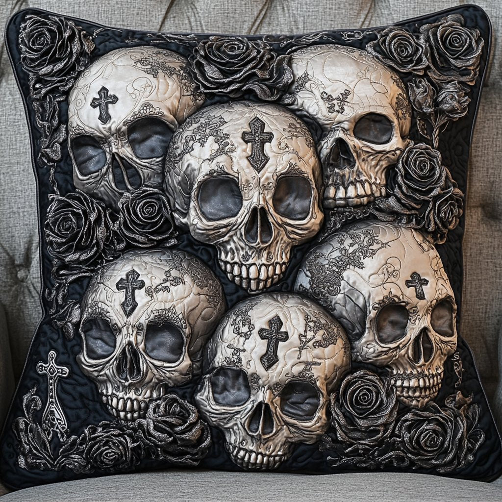 Rose Reaper Quilted Cushion Cover printed cushion cover