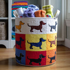 Rows of Joy Quilted Laundry Hamper printed laundry hamper