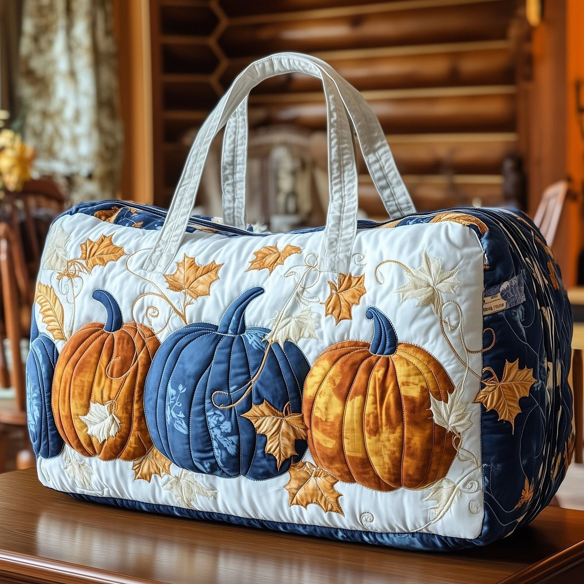 Rustic Autumn Quilted Duffle Bag printed duffle bag
