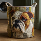 Rustic Bulldog Quilted Laundry Hamper printed laundry hamper