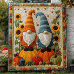 Rustic Gnome Quilted Blanket printed blanket