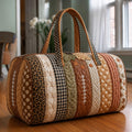 Rustic Pumpkin Quilted Duffle Bag printed quilted duffle bag