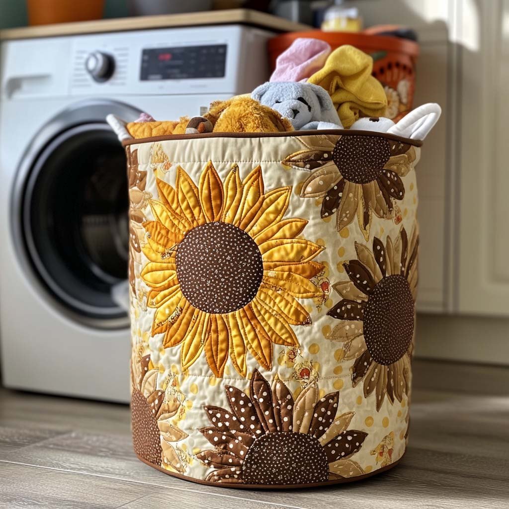 Rustic Sunburst Quilted Laundry Hamper printed laundry hamper