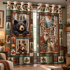 Rustic Window Quilted Door Curtain printed door curtain