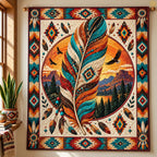 Sacred Feather Spirit Quilted Blanket printed blanket