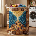 Sacred Passage Quilted Laundry Hamper printed laundry hamper