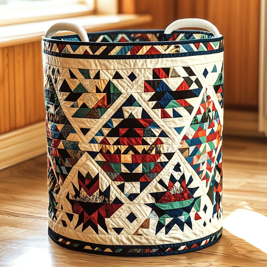 Sacred Quilt Quilted Laundry Hamper printed laundry hamper